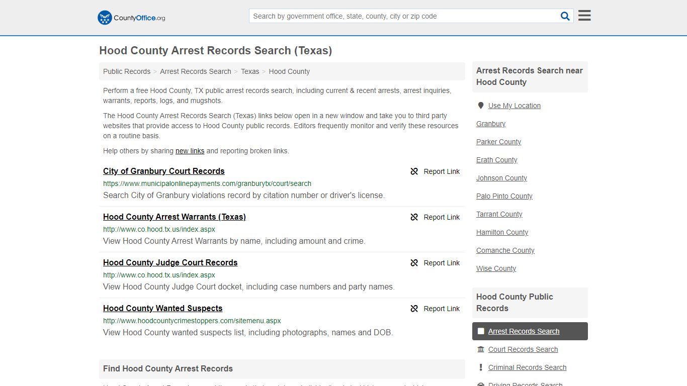 Arrest Records Search - Hood County, TX (Arrests & Mugshots)