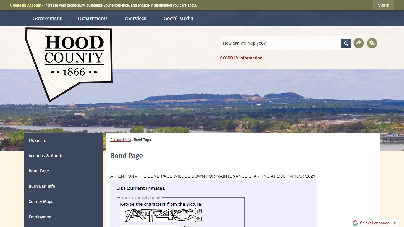 Bond Page | Hood County, TX - Official Website